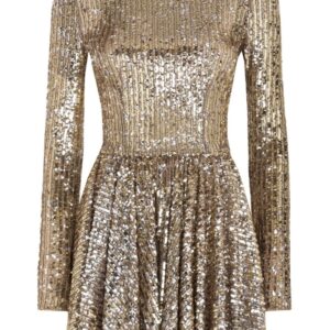 Dolce & Gabbana sequin-embellished pleated minidress