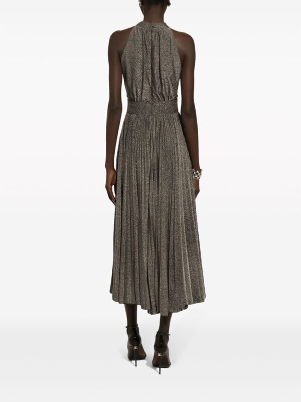 Dolce & Gabbana pleated silk midi dress - Image 4