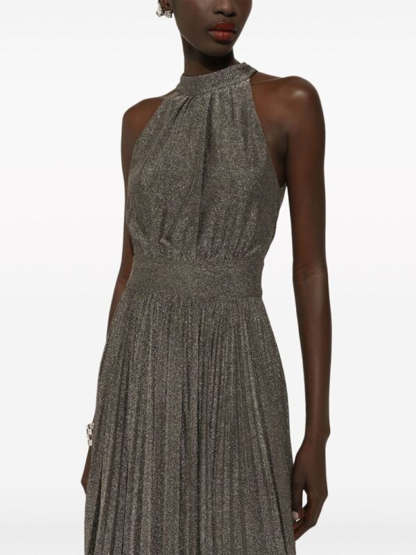 Dolce & Gabbana pleated silk midi dress - Image 5