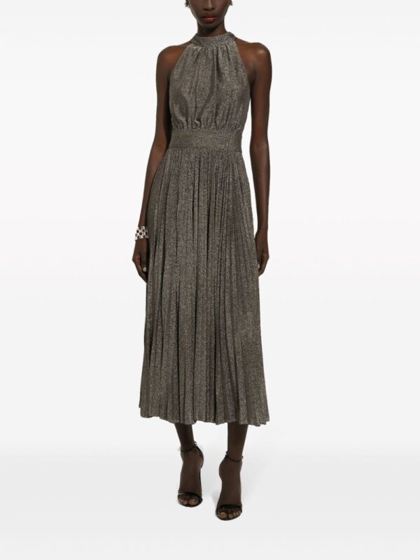 Dolce & Gabbana pleated silk midi dress - Image 3