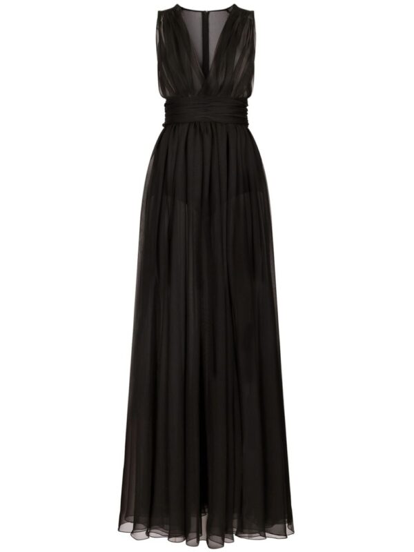 Dolce & Gabbana pleated semi-sheer gown