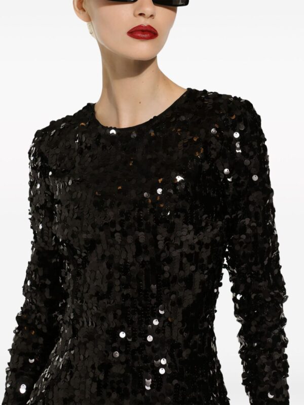 Dolce & Gabbana sequin-embellished long-sleeve minidress - Image 2