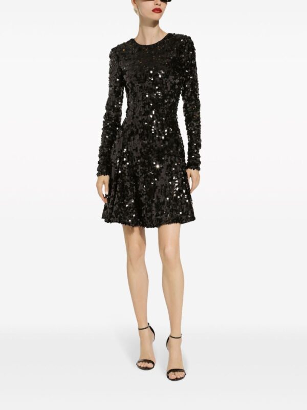 Dolce & Gabbana sequin-embellished long-sleeve minidress - Image 4