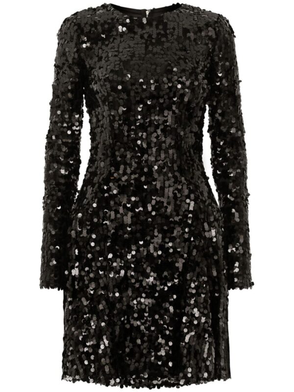 Dolce & Gabbana sequin-embellished long-sleeve minidress