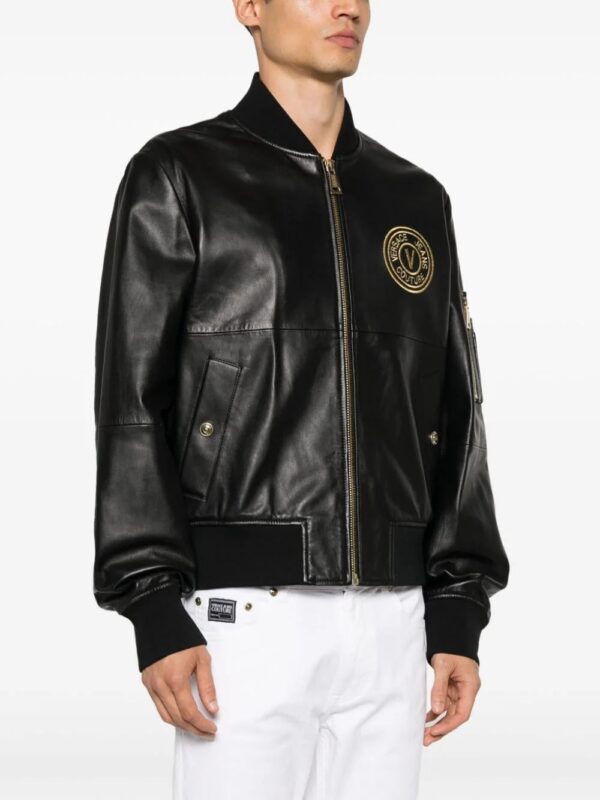 Versace Jeans Couture  V-Emblem leather bomber jacket - Image 3