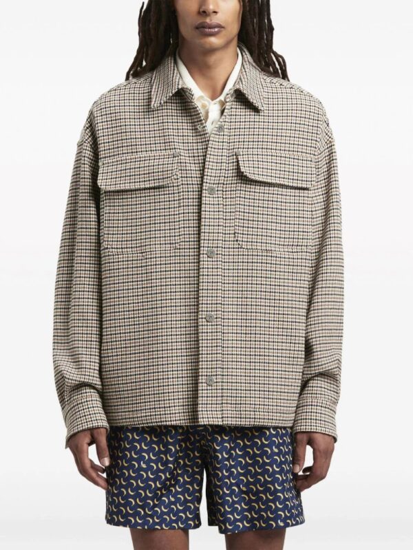 Palm Angels  logo-print checked overshirt - Image 3
