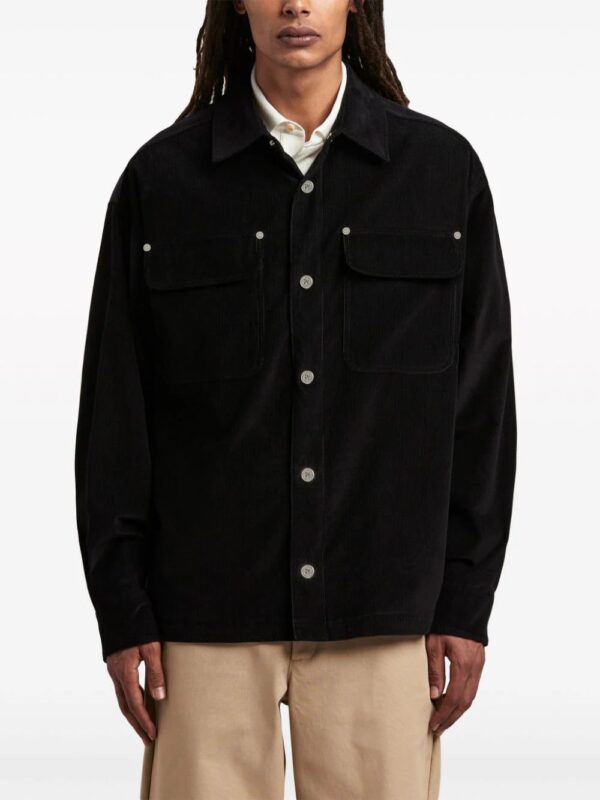 Palm Angels  logo-print velvet overshirt - Image 3