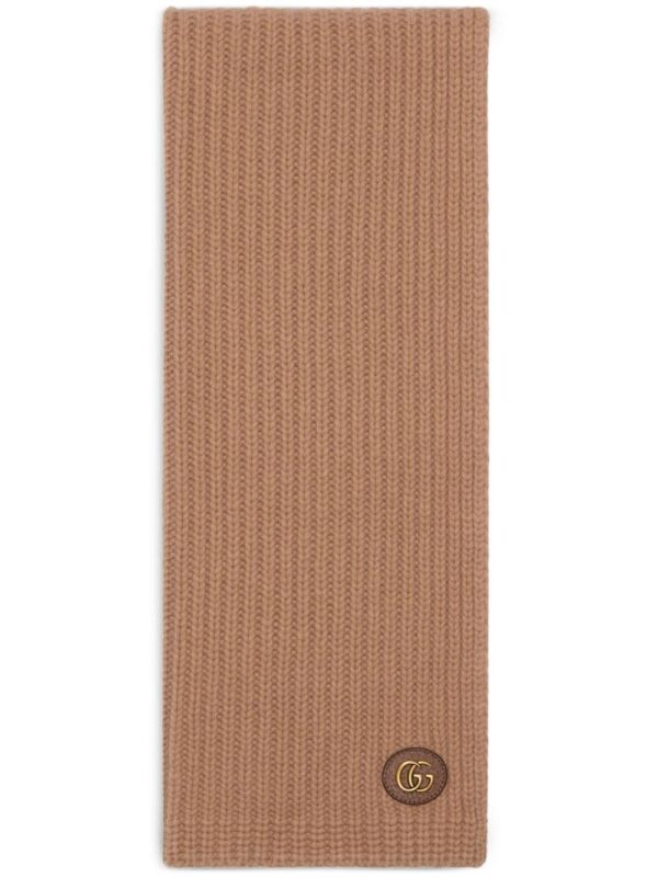 Gucci  GG-plaque ribbed scarf
