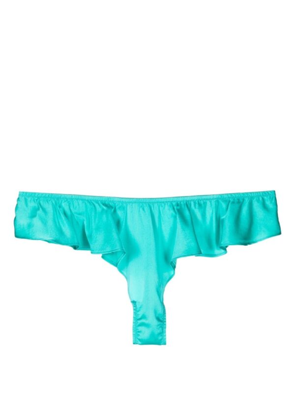 Fleur Du Mal  Luxe ruffle-detailing satin thong