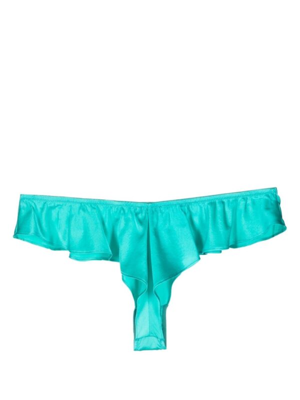 Fleur Du Mal  Luxe ruffle-detailing satin thong - Image 2