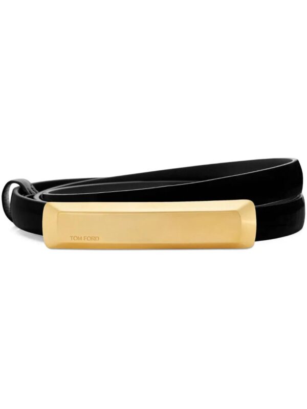 TOM FORD  logo-engraved leather belt