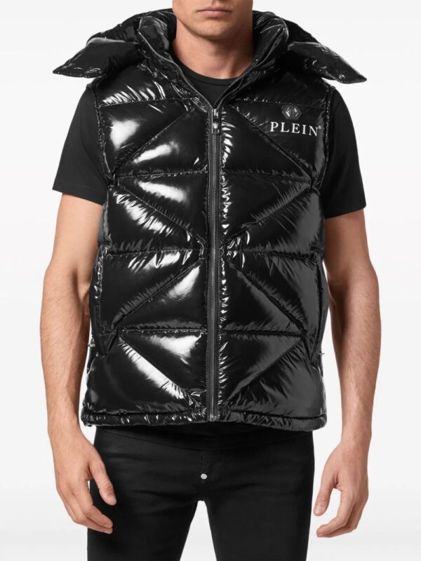Philipp Plein  Hexagon logo-plaque padded gilet - Image 3