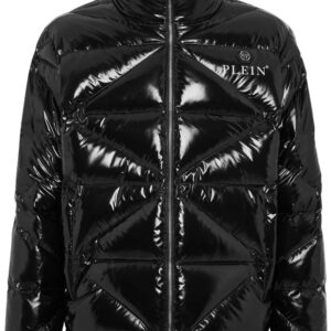 Philipp Plein  logo-plaque glossy padded jacket