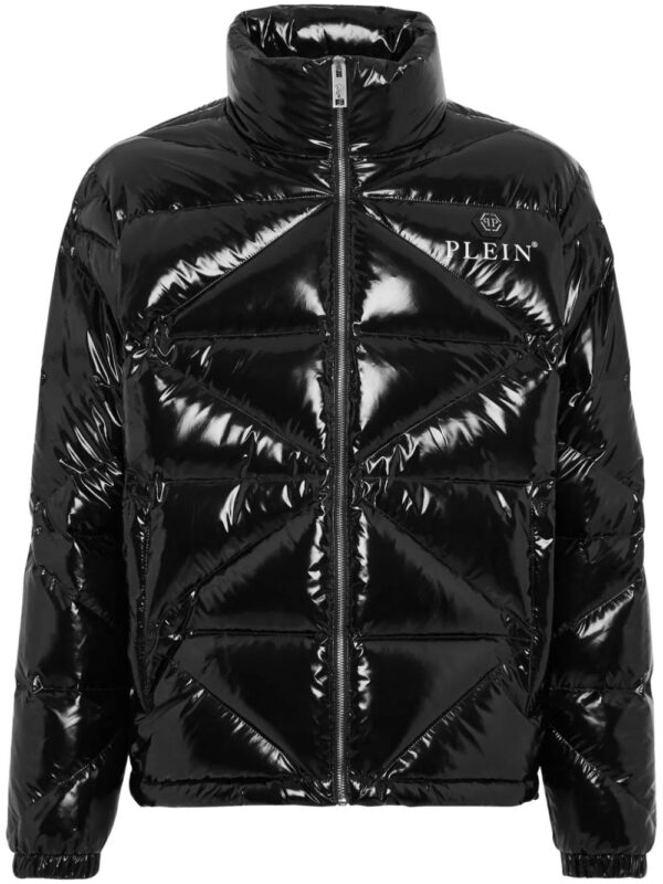 Philipp Plein  logo-plaque glossy padded jacket