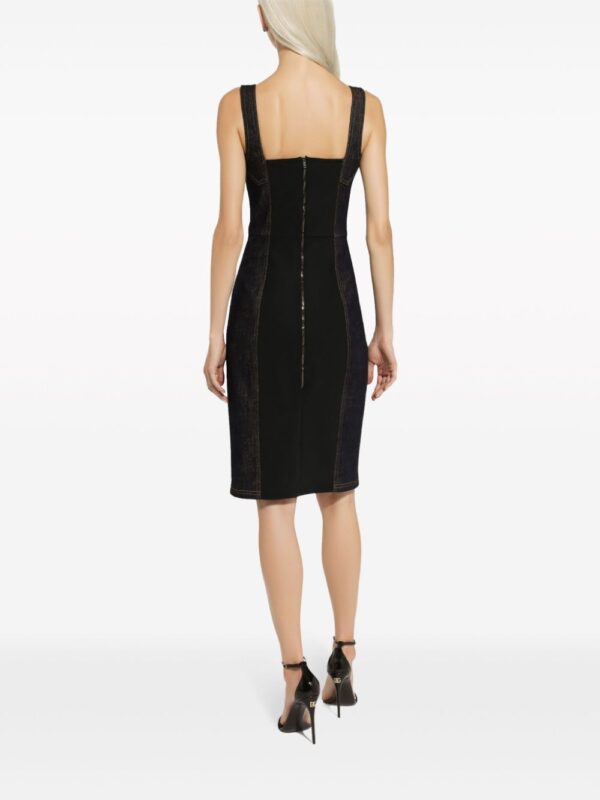 Dolce & Gabbana logo-plaque midi denim dress - Image 4