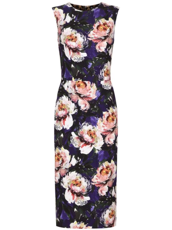 Dolce & Gabbana peony-print silk dress