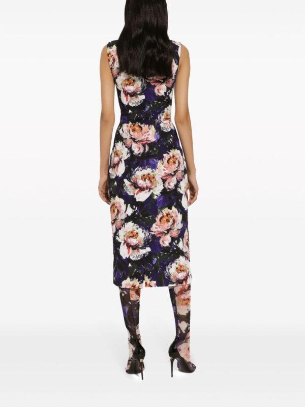 Dolce & Gabbana peony-print silk dress - Image 3