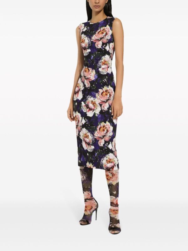 Dolce & Gabbana peony-print silk dress - Image 2