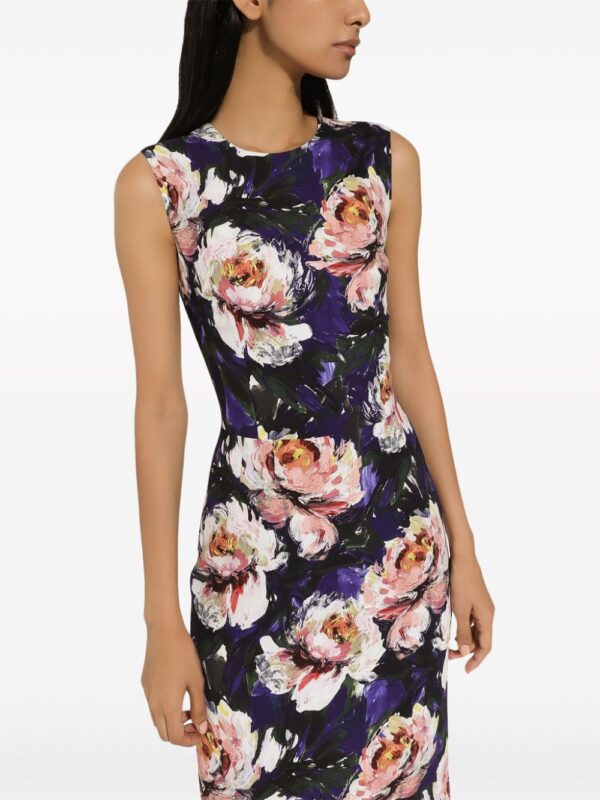 Dolce & Gabbana peony-print silk dress - Image 4