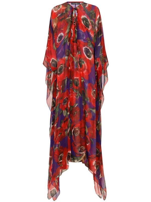 Dolce & Gabbana floral-print silk kaftan