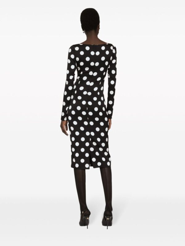 Dolce & Gabbana polka dot-print midi dress - Image 4