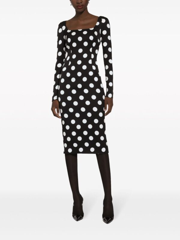 Dolce & Gabbana polka dot-print midi dress - Image 3