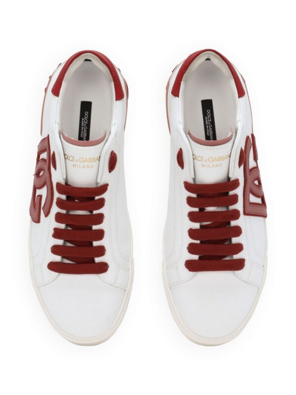 Dolce & Gabbana Portofino logo-appliqué leather sneakers - Image 4