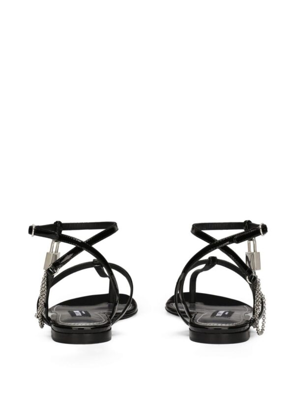 Dolce & Gabbana  padlock patent-leather flat sandals - Image 3