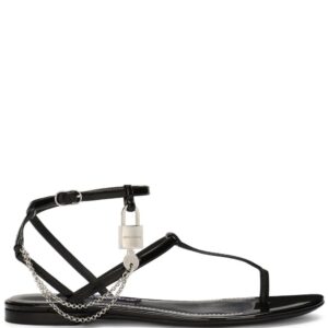 Dolce & Gabbana  padlock patent-leather flat sandals