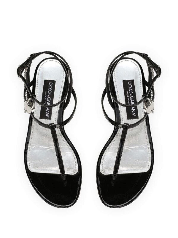 Dolce & Gabbana  padlock patent-leather flat sandals - Image 4