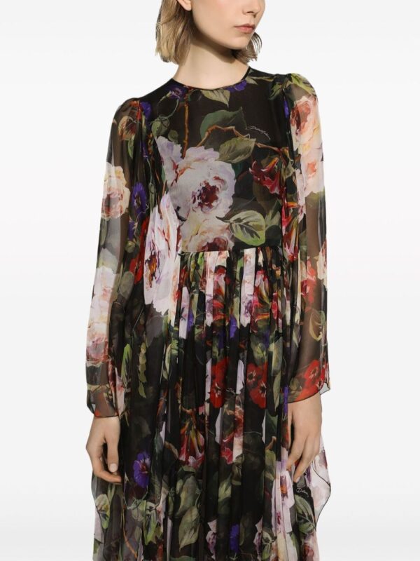 Dolce & Gabbana floral-print silk maxi dress - Image 4