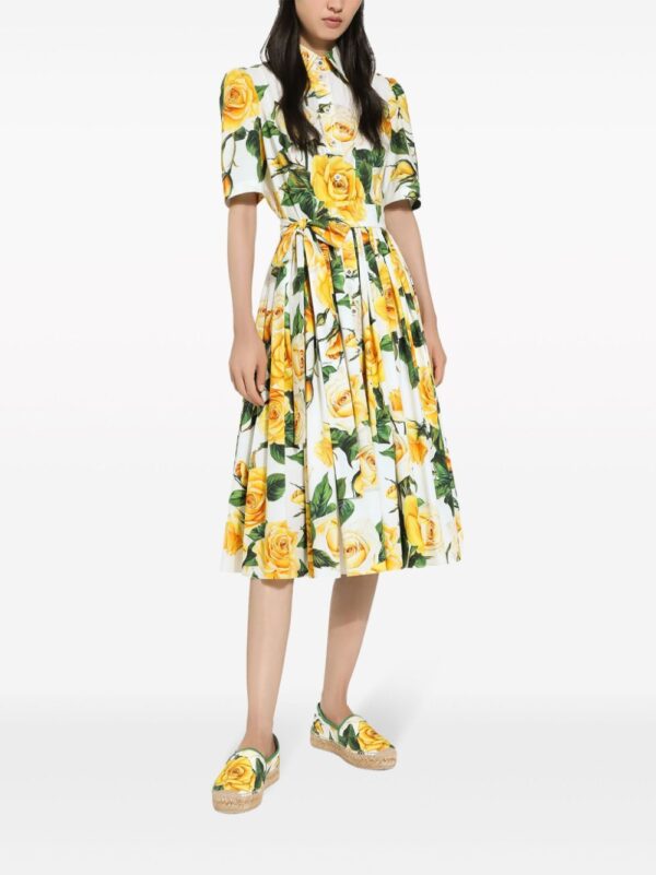 Dolce & Gabbana rose-print cotton midi-dress - Image 5