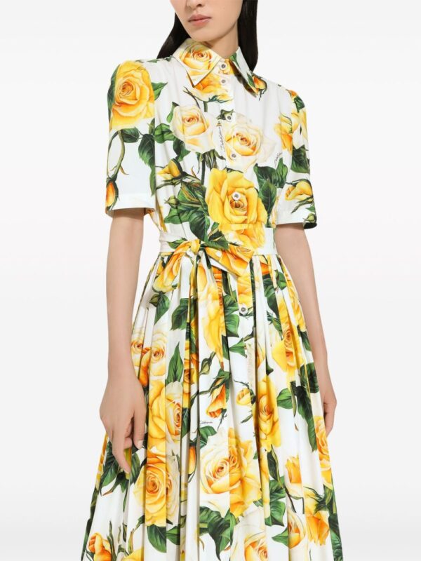 Dolce & Gabbana rose-print cotton midi-dress - Image 4