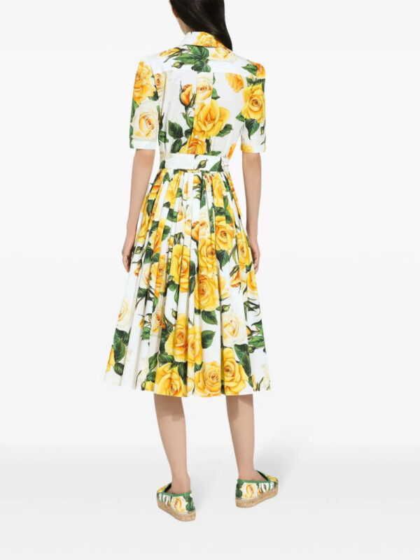Dolce & Gabbana  rose-print cotton midi-dress - Image 3