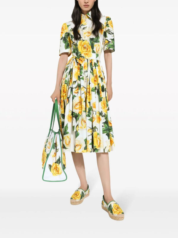 Dolce & Gabbana  rose-print cotton midi-dress - Image 2