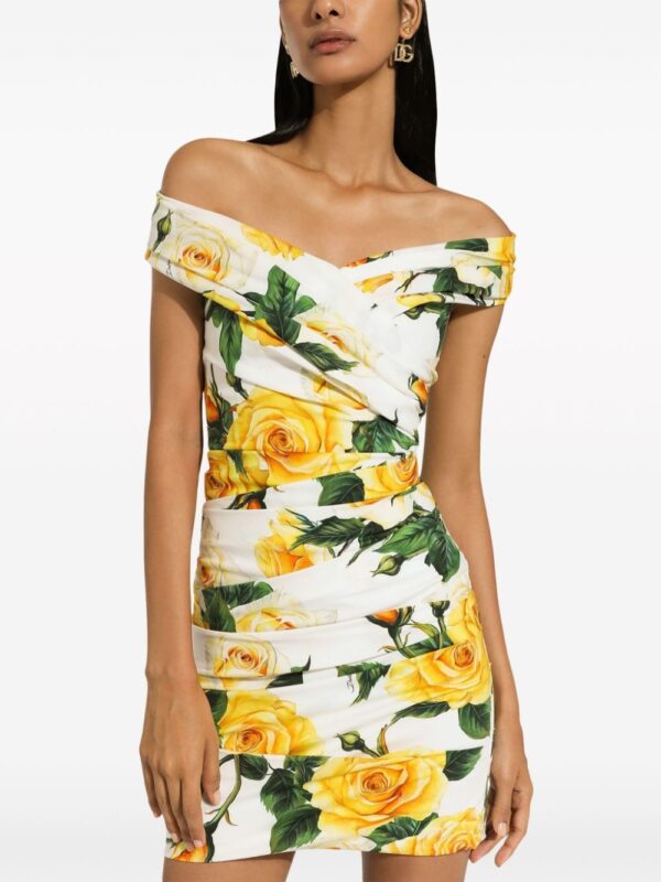 Dolce & Gabbana off-shoulder rose-print dress - Image 3