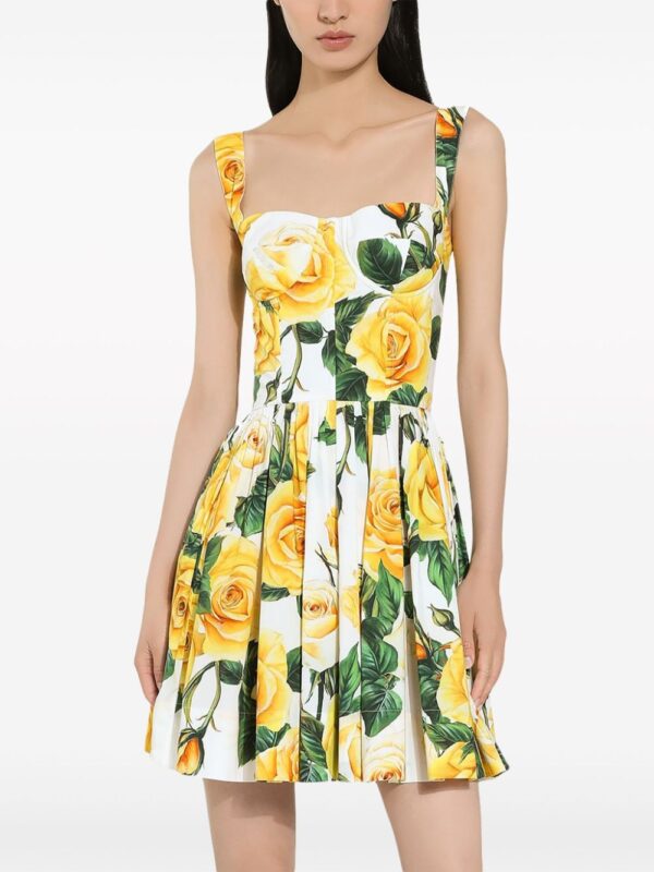 Dolce & Gabbana rose-print cotton minidress - Image 5