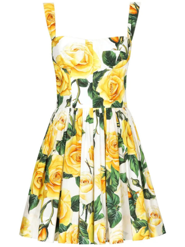 Dolce & Gabbana  rose-print cotton minidress