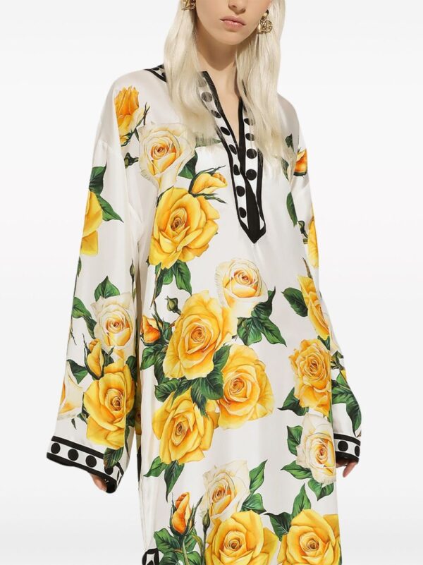 Dolce & Gabbana rose-print silk maxi dress - Image 5