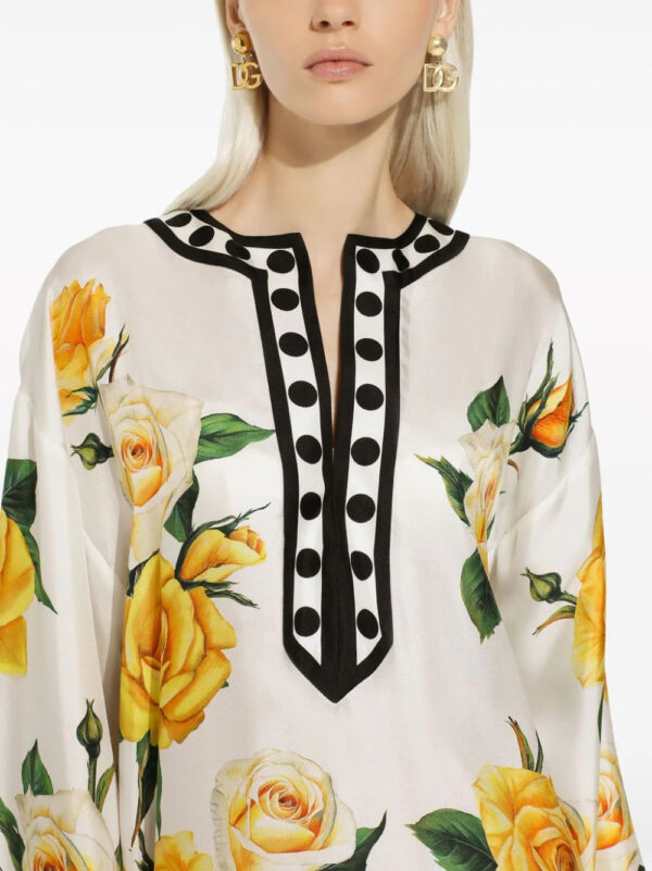 Dolce & Gabbana  rose-print silk maxi dress - Image 4