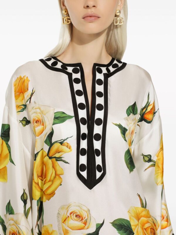 Dolce & Gabbana rose-print silk maxi dress - Image 4