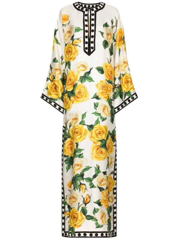 Dolce & Gabbana  rose-print silk maxi dress