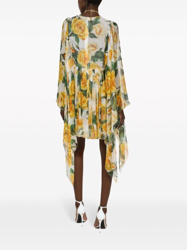 Dolce & Gabbana silk chiffon rose-print dress - Image 4
