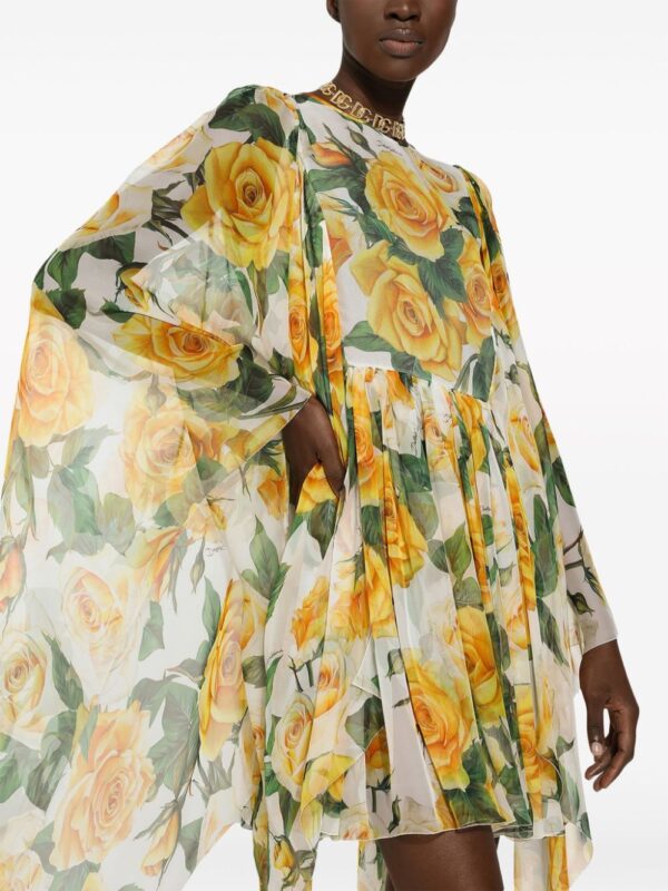 Dolce & Gabbana silk chiffon rose-print dress - Image 5