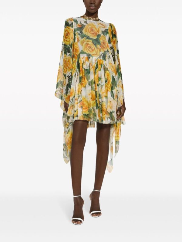 Dolce & Gabbana silk chiffon rose-print dress - Image 3