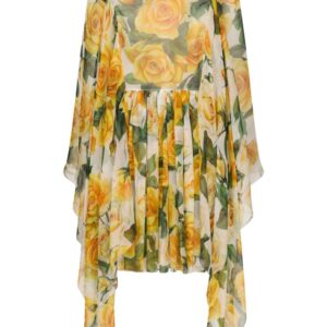 Dolce & Gabbana silk chiffon rose-print dress
