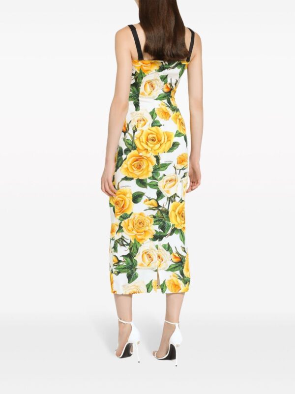 Dolce & Gabbana rose-print silk-blend midi dress - Image 4