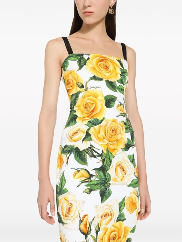 Dolce & Gabbana rose-print silk-blend midi dress - Image 3