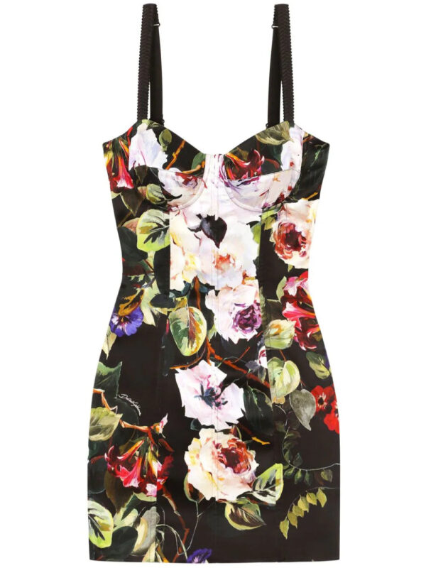 Dolce & Gabbana  floral-print corset dress