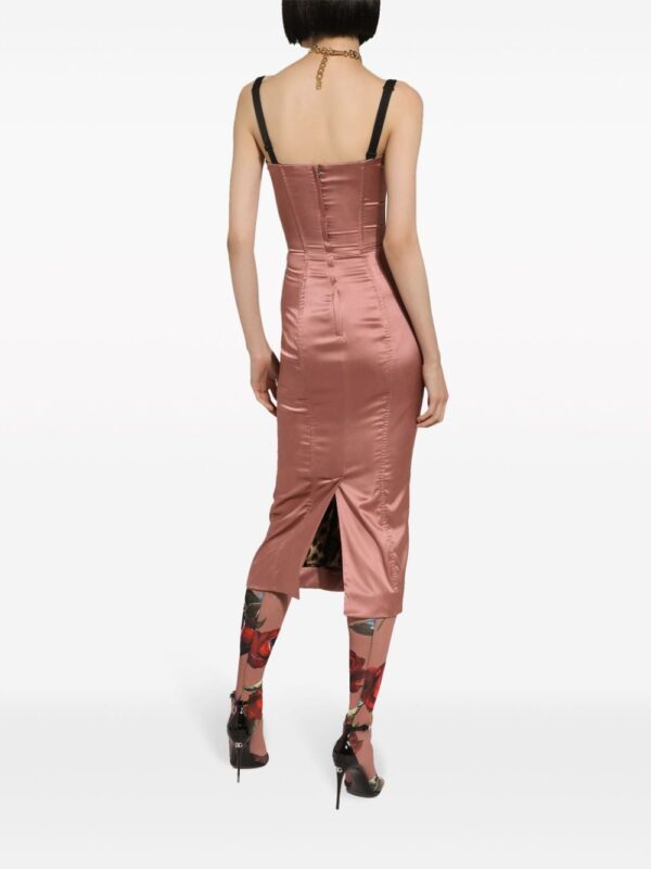 Dolce & Gabbana sweetheart-neck silk-blend dress - Image 4